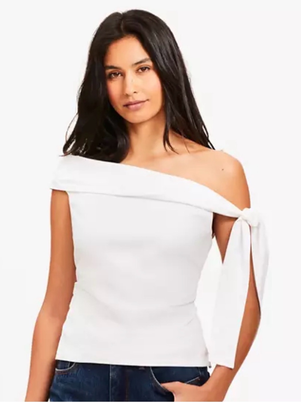 LOFT NWT drop shoulder tie sleeve blouse